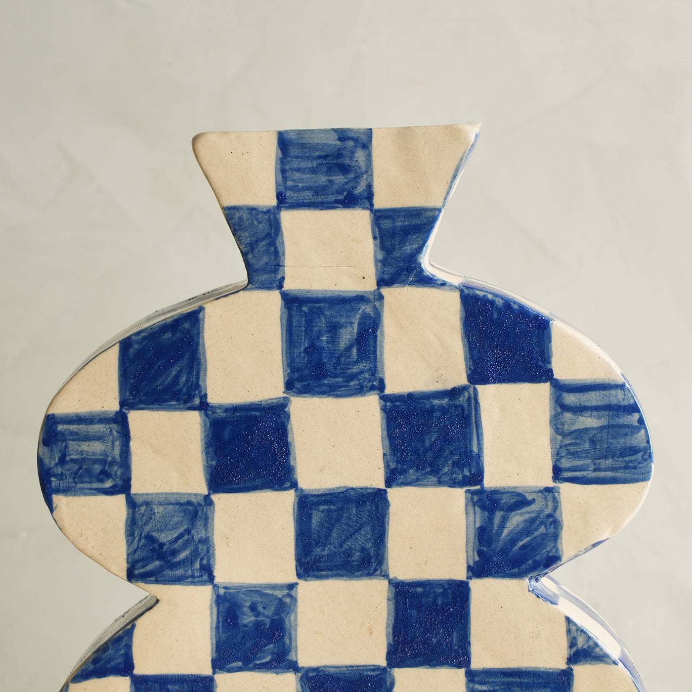 Belly Hand Painted Large Check Vase