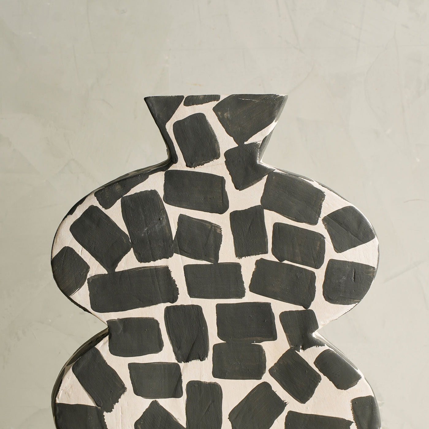 Belly Hand Painted Check Vase