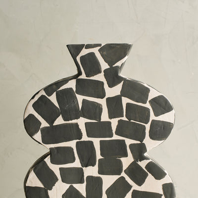 Belly Hand Painted Check Vase