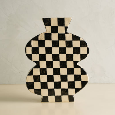 Belly Hand Painted Small Check Vase