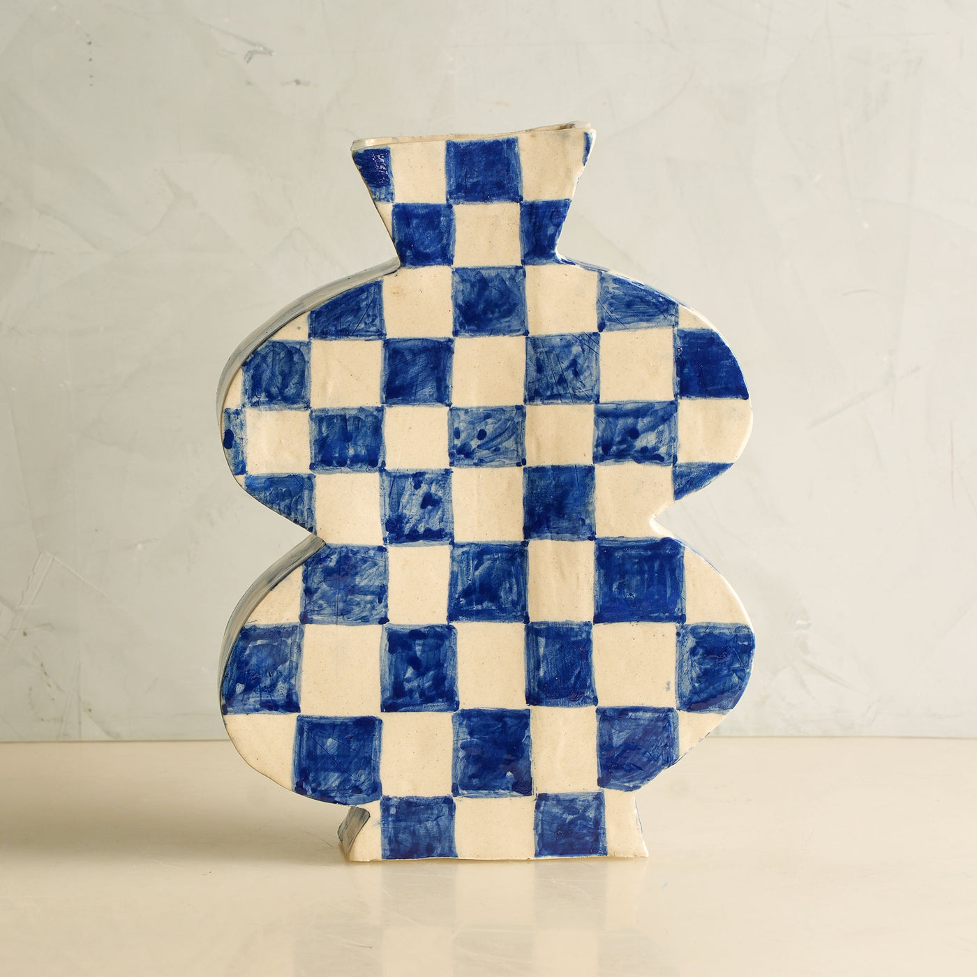 Belly Hand Painted Small Check Vase