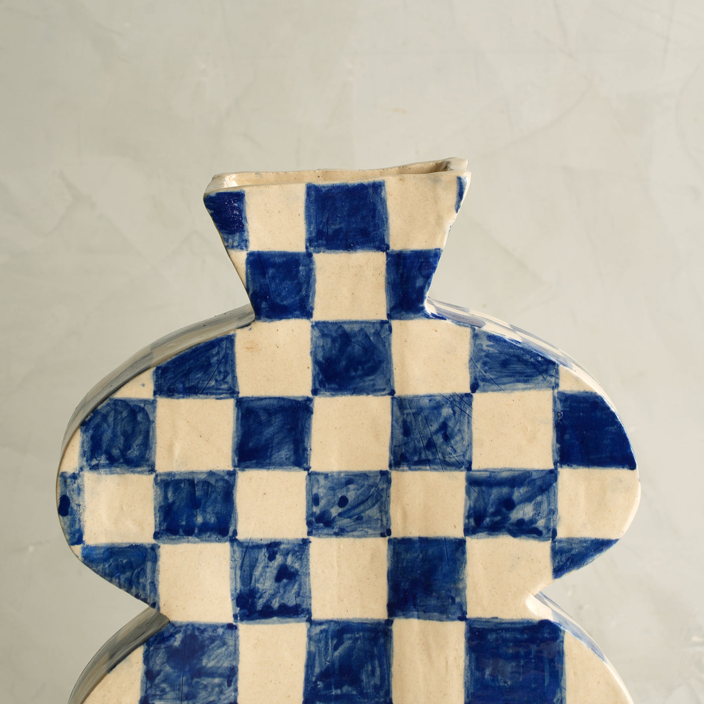 Belly Hand Painted Small Check Vase