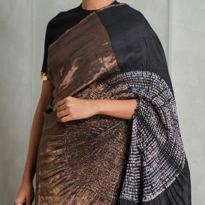 Studio Medium Black Metallic Handsfree Sari