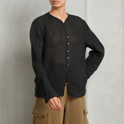 LOULOU STUDIO black cotton and linen shirt