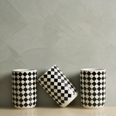 Black Checkered Tumbler