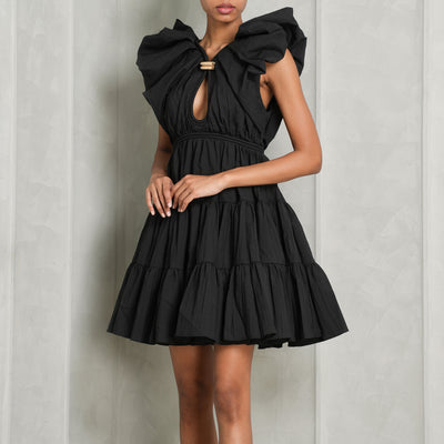 ACLER black ruffled conara mini dress