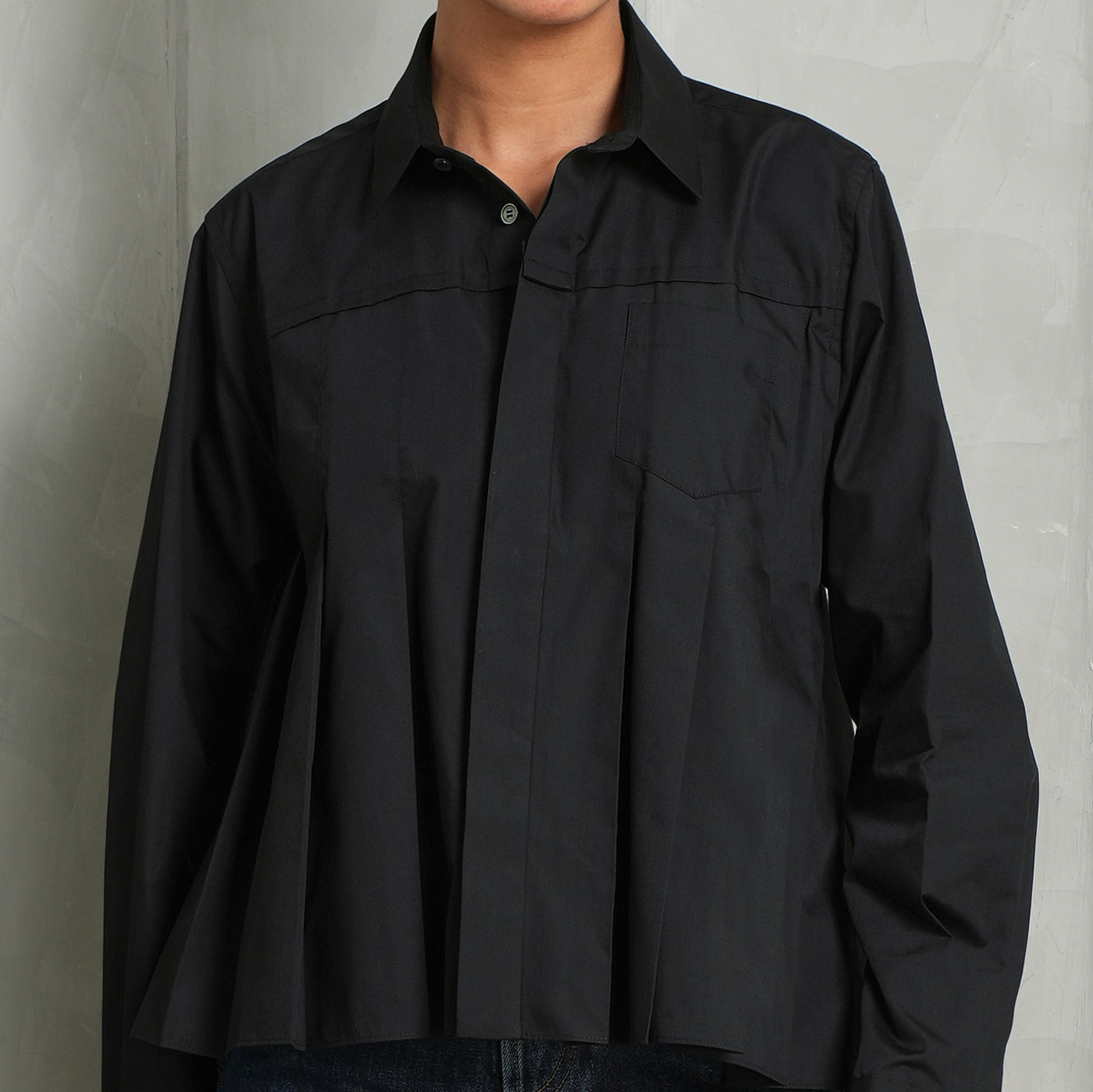 Sacai Cotton Black Poplin Shirt