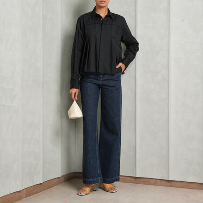 Sacai Cotton Poplin Black Shirt