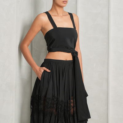 chloe le mill tie up lace top