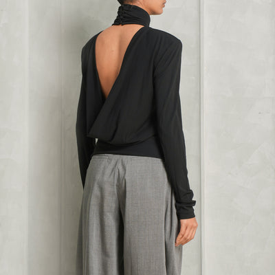 black draped top by area at le mill