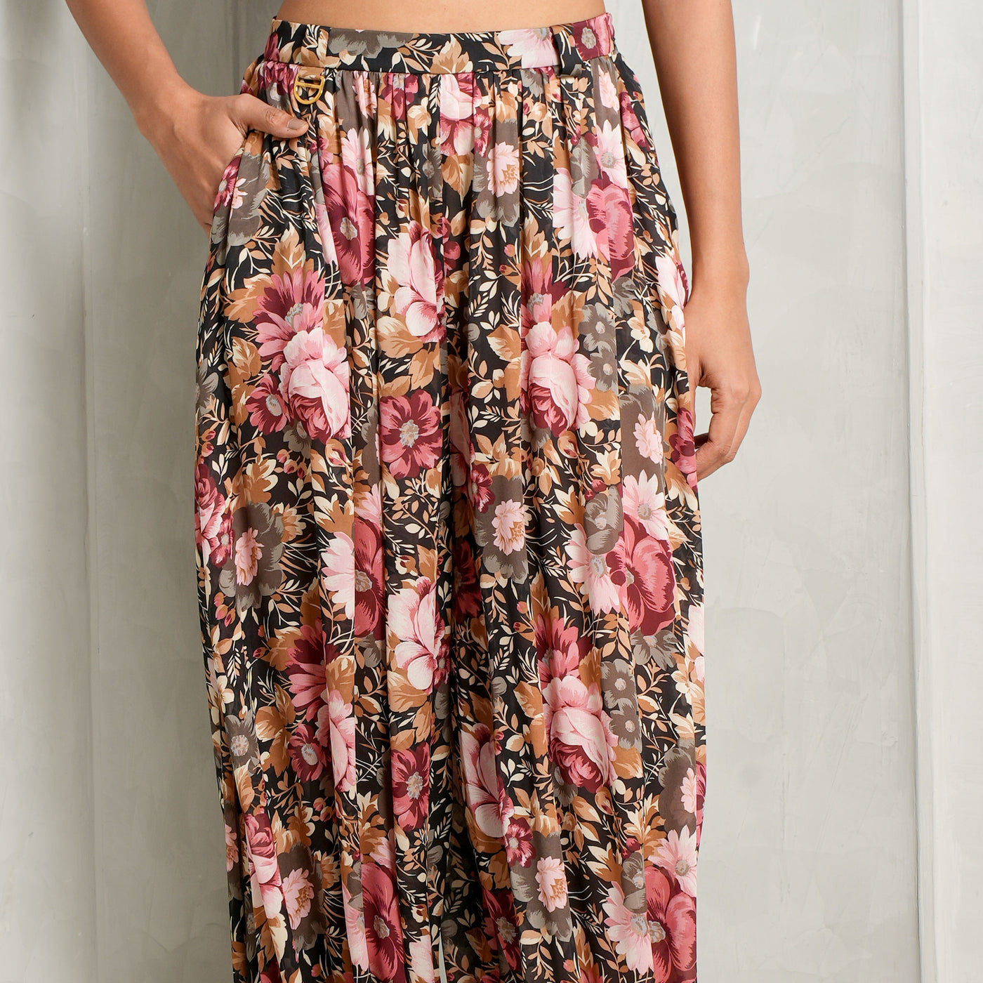 floral pleated pants chloe le mill