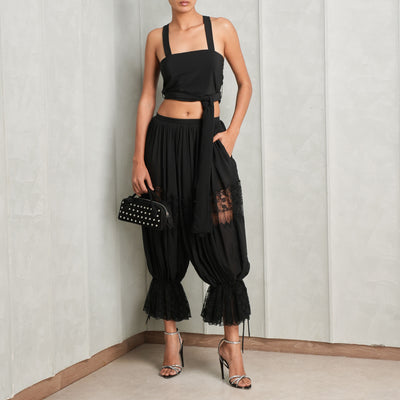 fluid black pleated pants chloe le mill