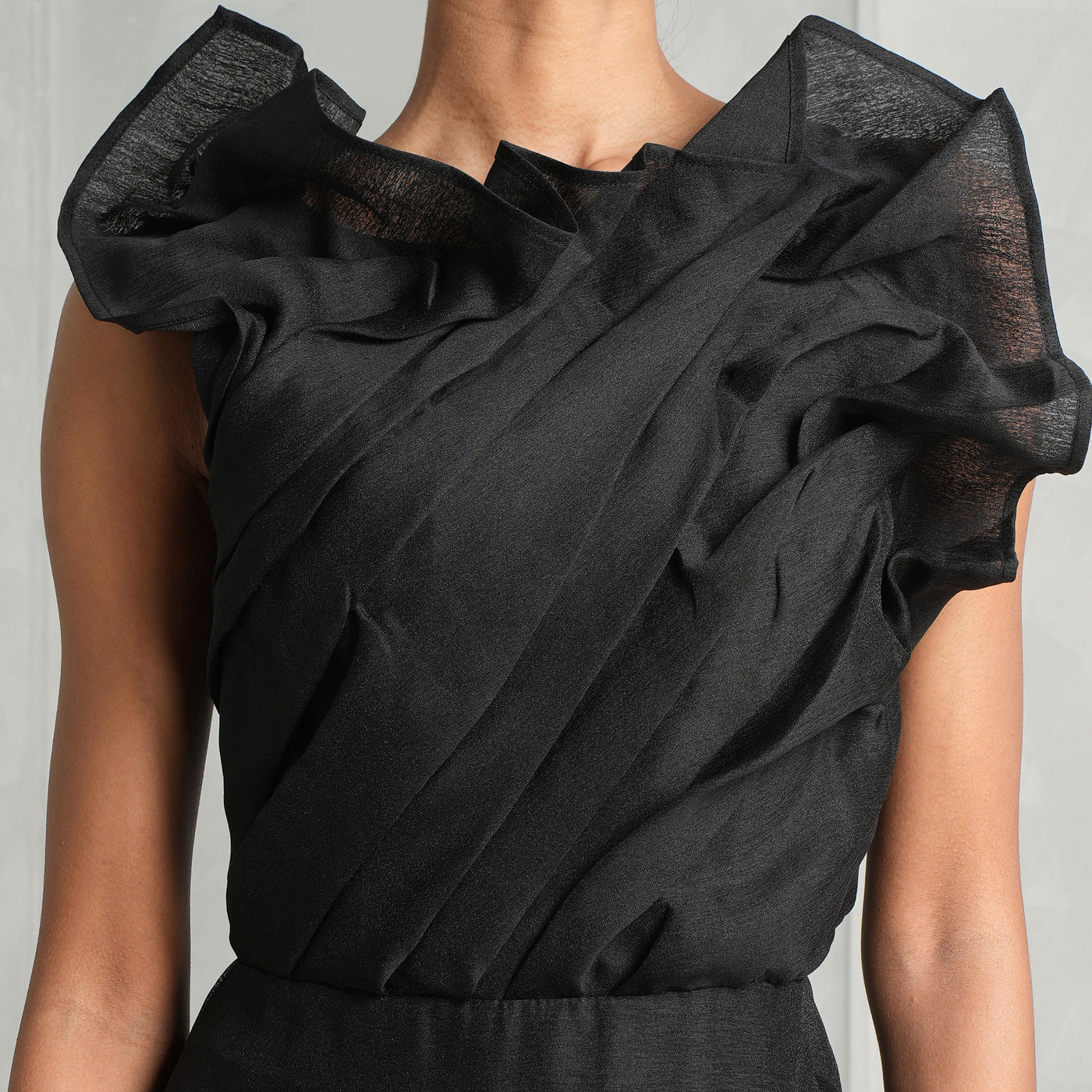 AJE cotton black sleeveless midid dress