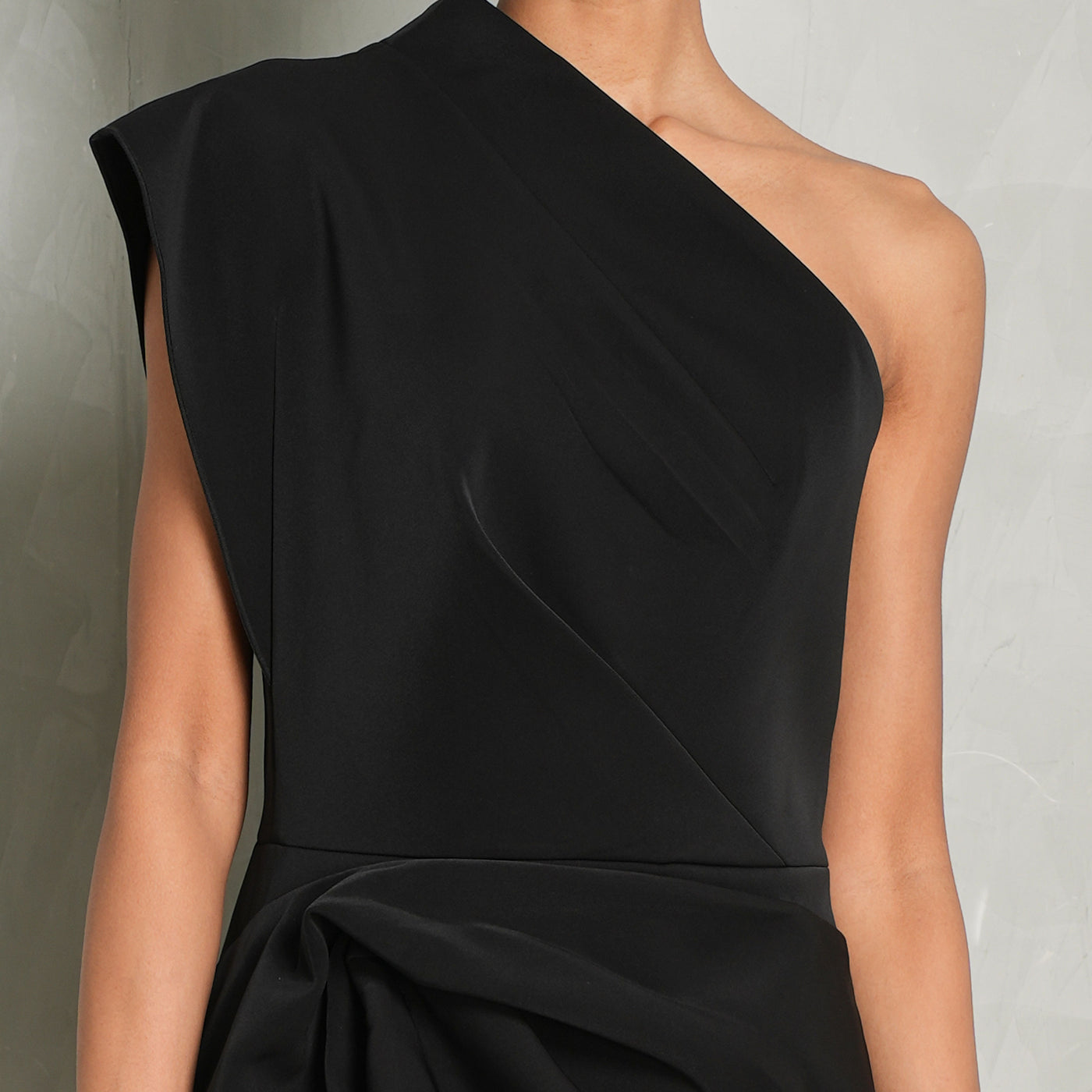 ACLER Draped one shoulder gowrie dress