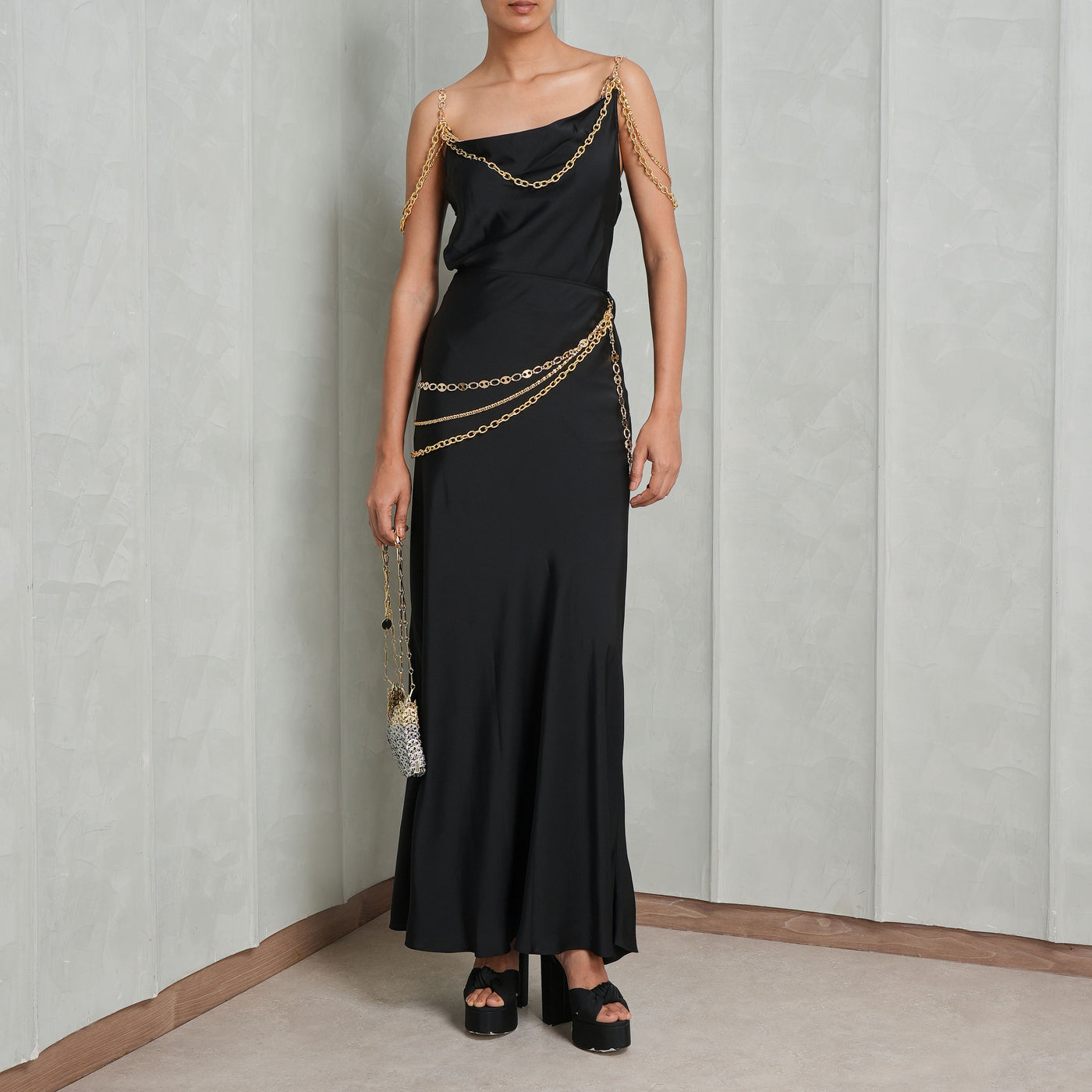 Rabanne Embellished "Eight" Signature Chain Long Skirt