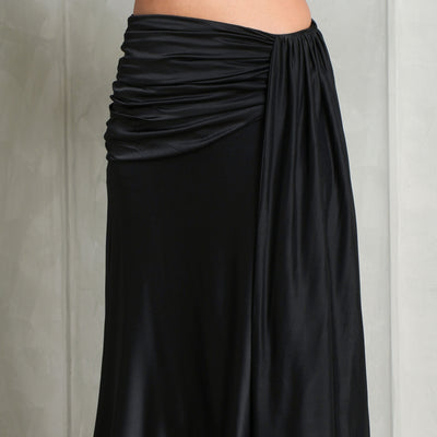 Rabanne Black Ruched Midi-Skirt