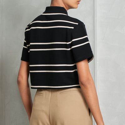 SAINT LAURENT black and white striped polo shirt