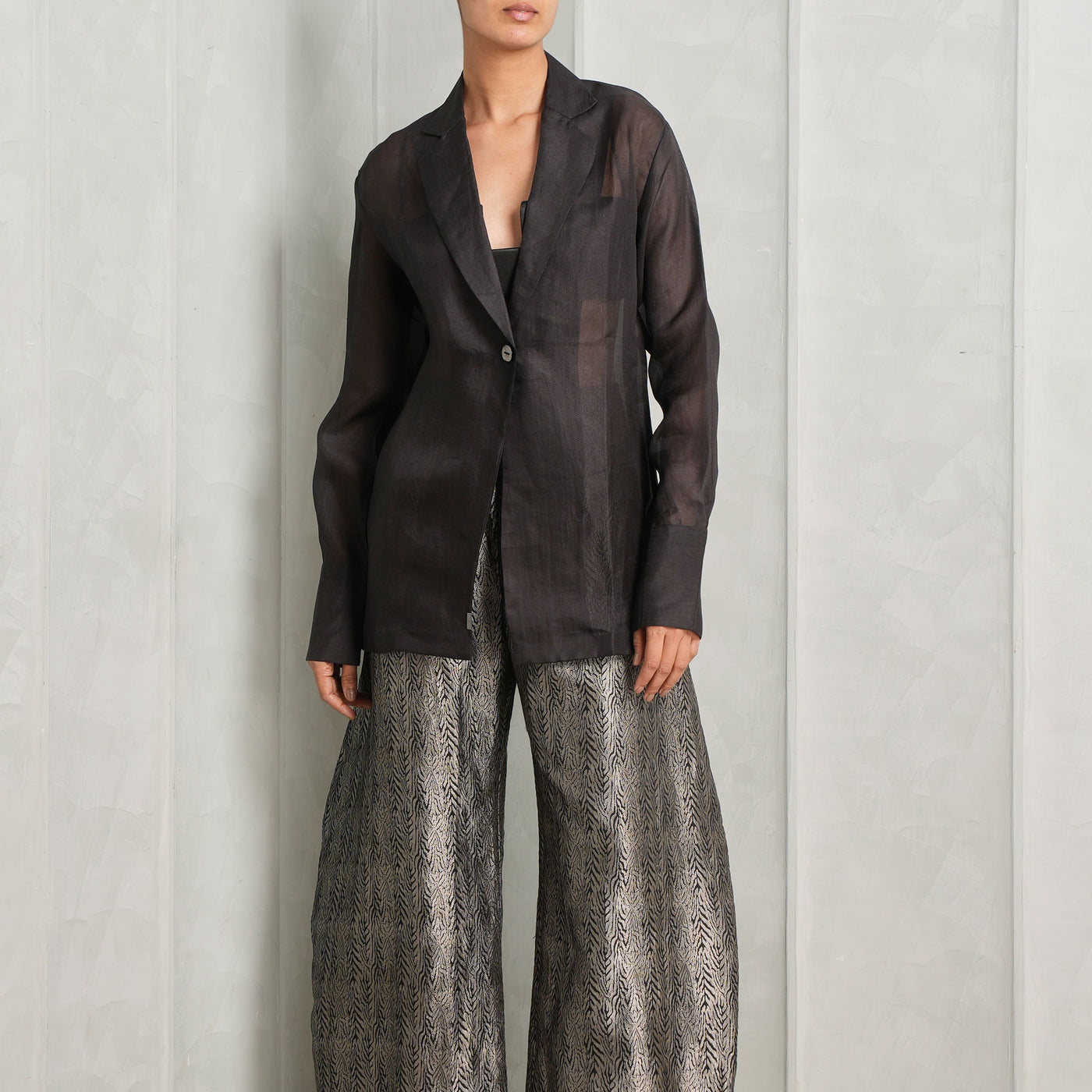 Blazer & Tiger Print Pant Set