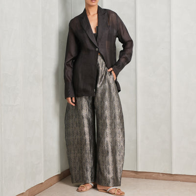 Blazer & Tiger Print Pant Set