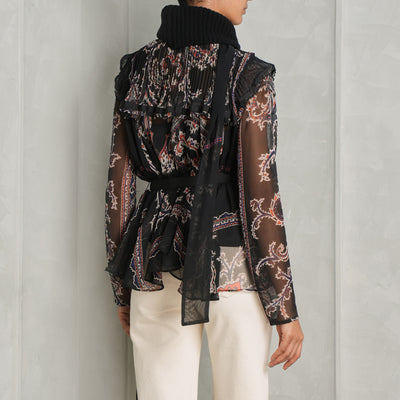 Paisley Print Wool Knit Pullover