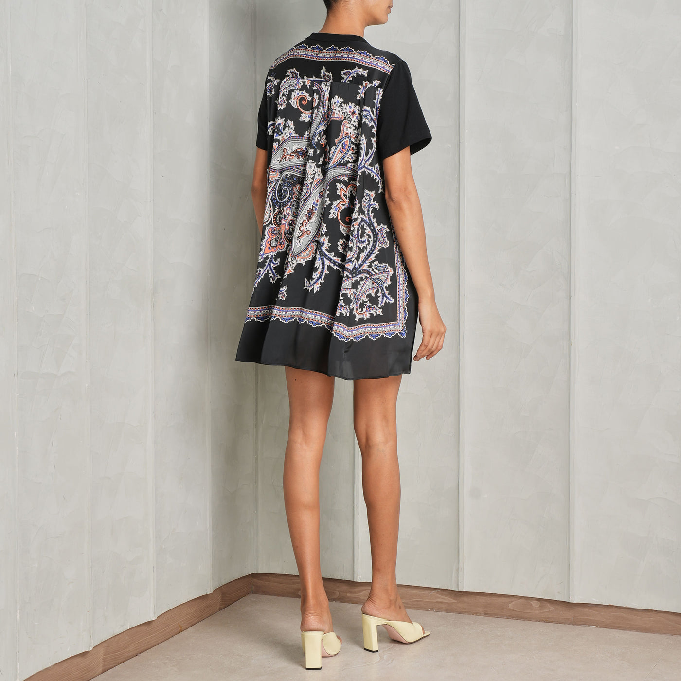 Paisley Print Cotton Jersey Dress