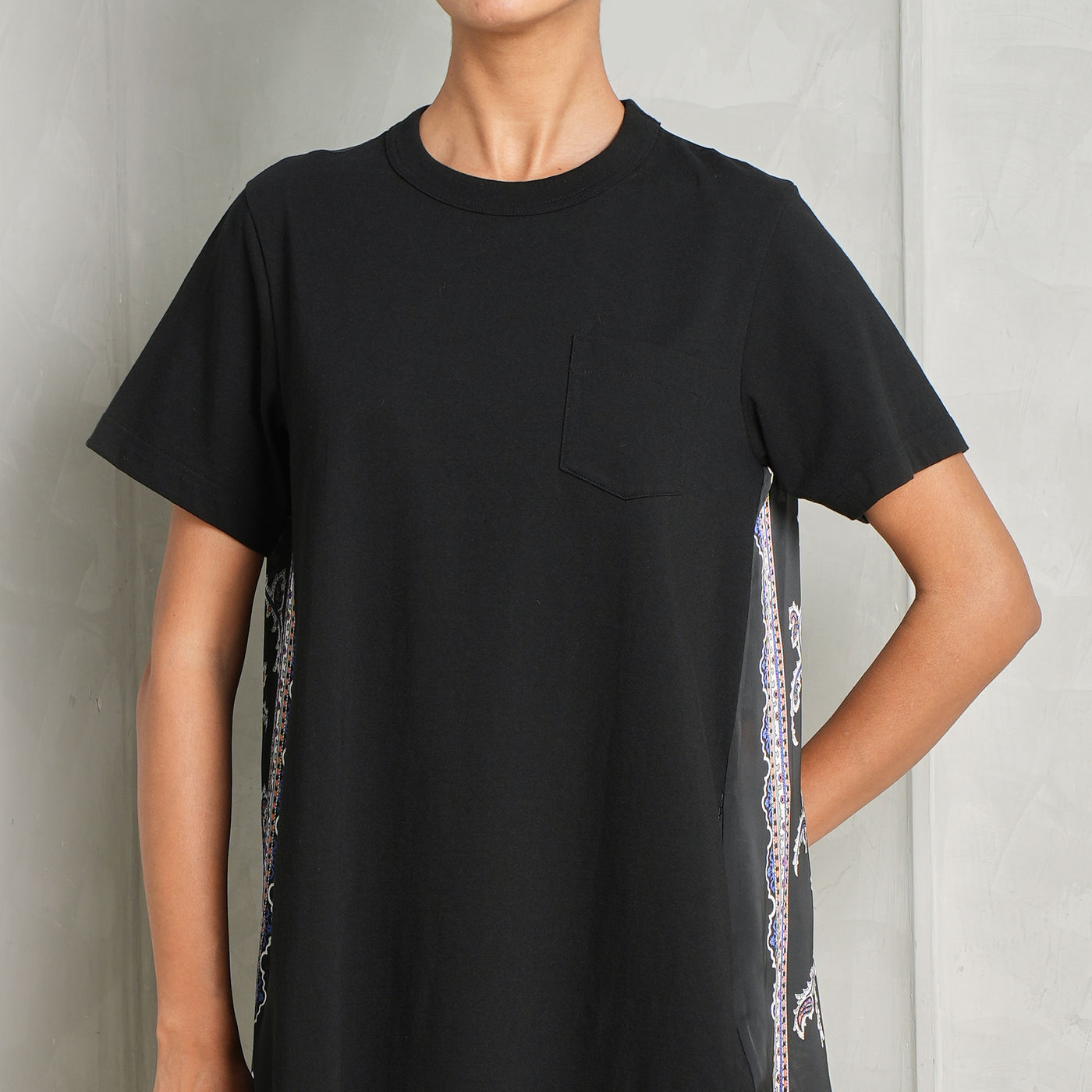 Paisley Print Cotton Jersey Dress