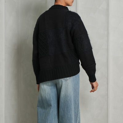 Sacai Patchwork Knit Black Blouson