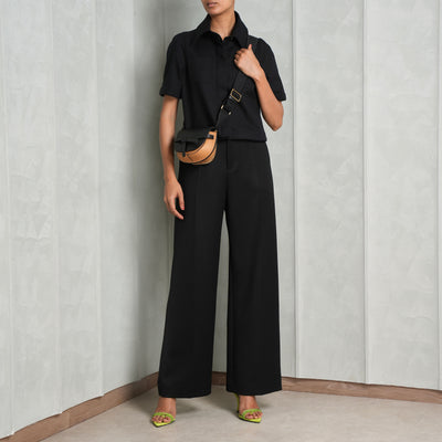 LOEWE black reproportioned shirt with buttons and pockets