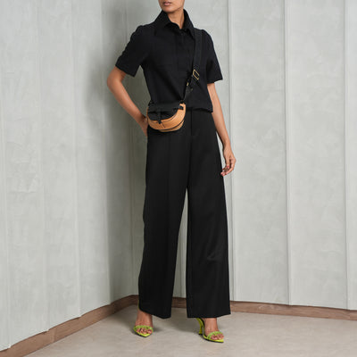 LOEWE black High Waisted trousers with wide leg