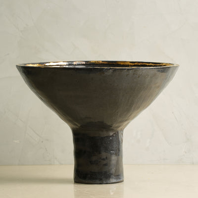 Glazed Gold Lip Fruit Vase