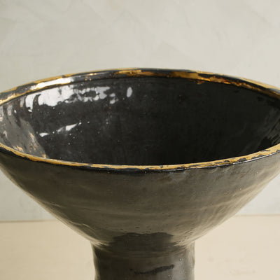 Glazed Gold Lip Fruit Vase