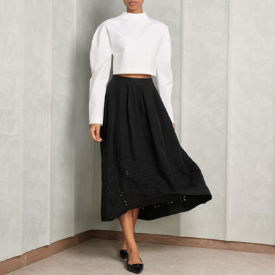 CHLOÉ Black Cutwork Maxi Skirt linen skirt