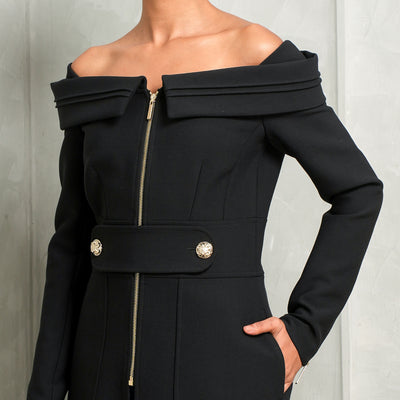  Elie Saab Structured Crepe Jacket Black