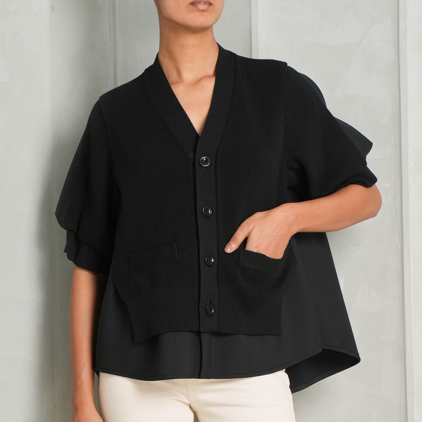 Suiting Mix Knit Cardigan