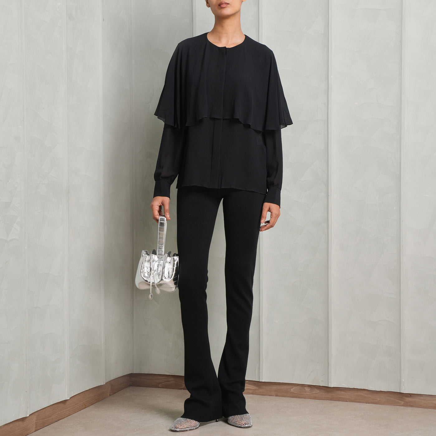 Chloé Cape Blouse Black