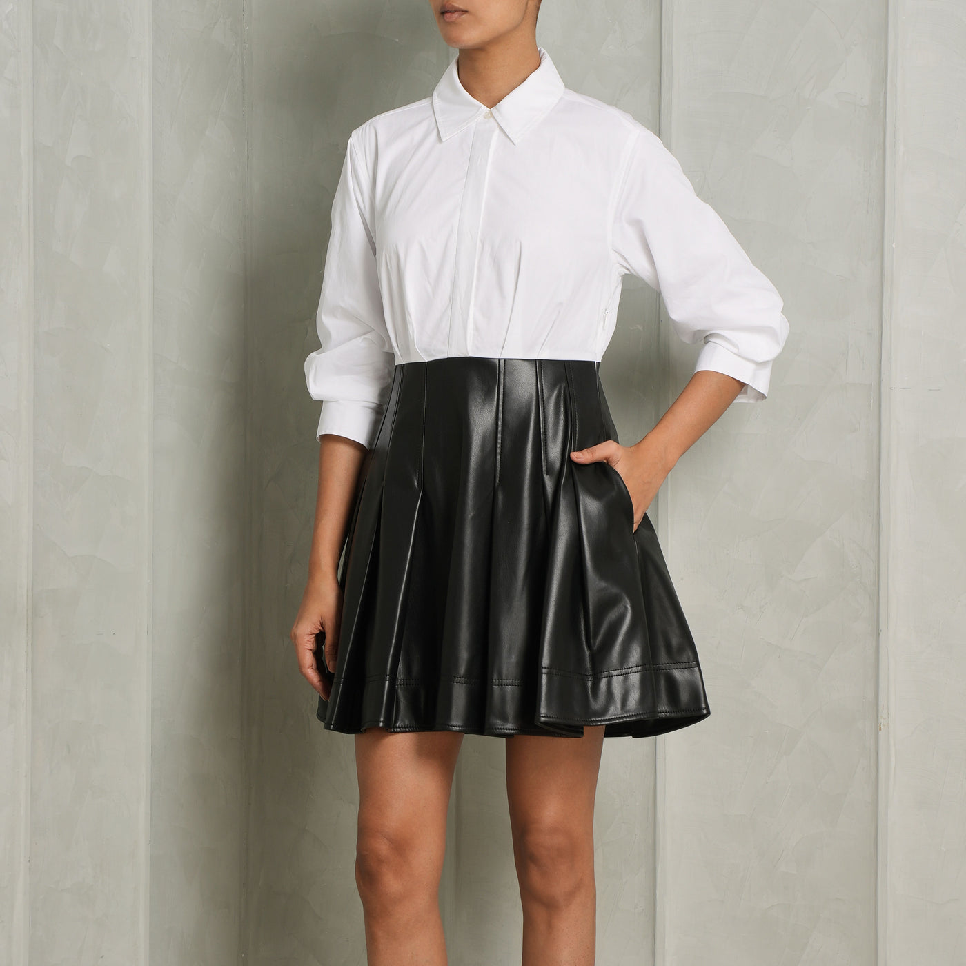 Simkhai White Poplin Mini Dress