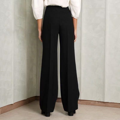 CHLOÉ   black high waist knit wool black trousers