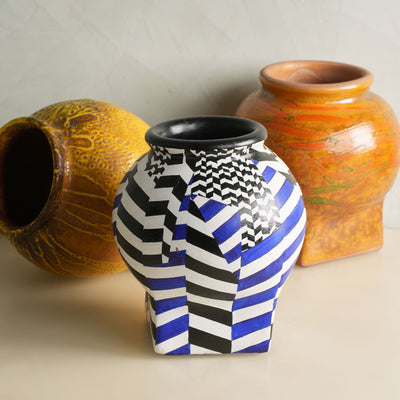 Chevron Hand Painted Matka