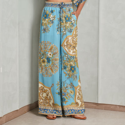 Floral pattern silk pants at Le Mill
