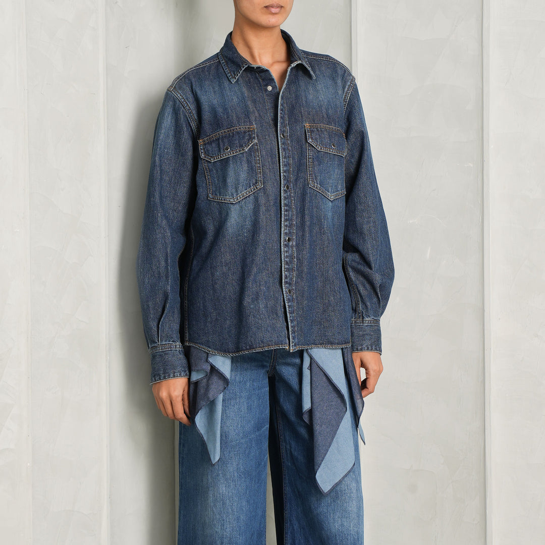 Denim Satin Shirt | Sacai | Le Mill