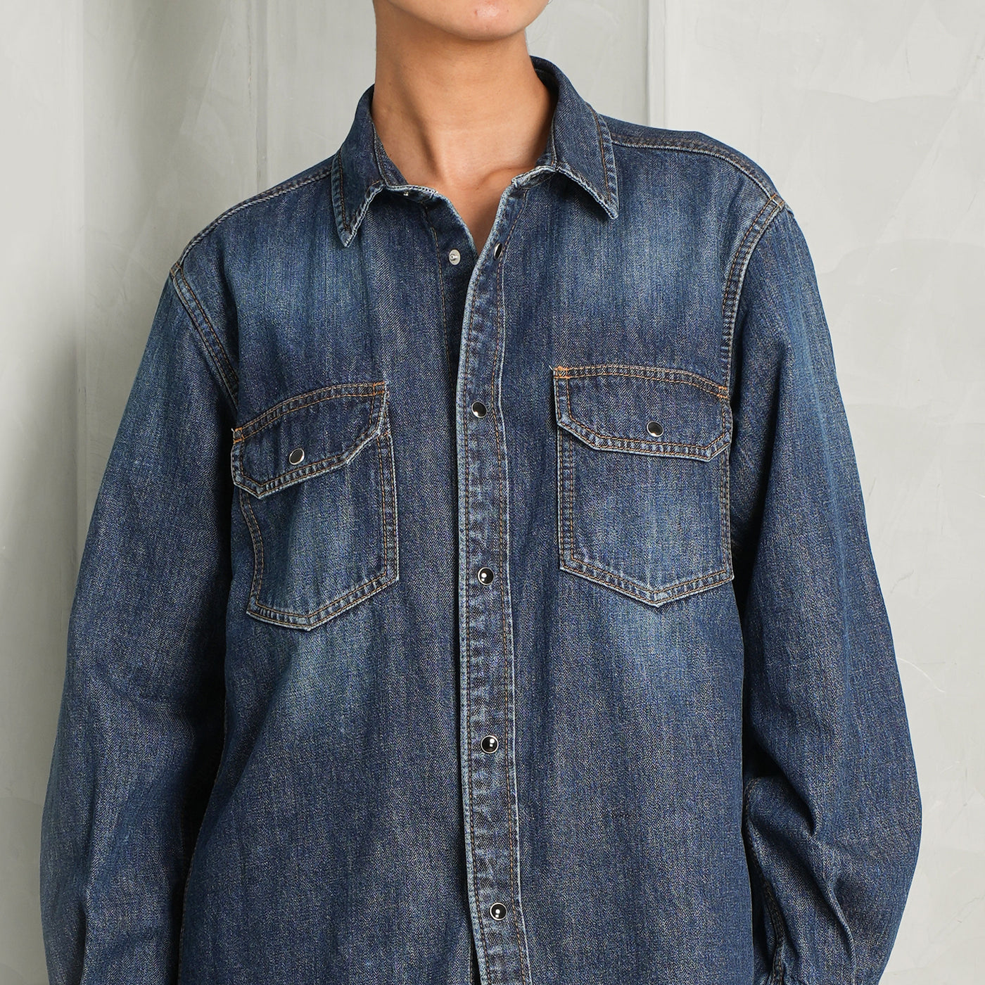 Denim Satin Shirt