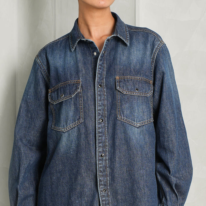 Denim Satin Shirt | Sacai | Le Mill