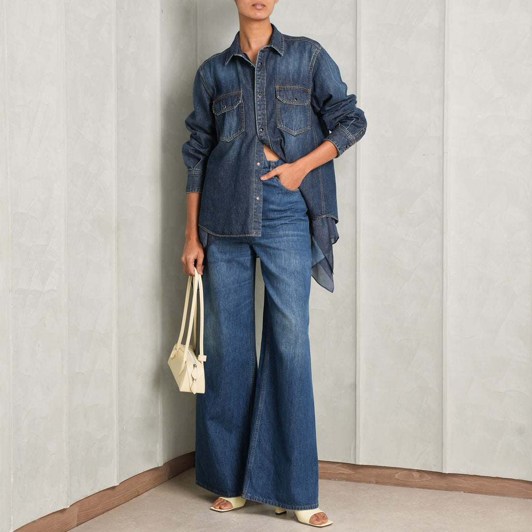 Denim Satin Shirt | Sacai | Le Mill