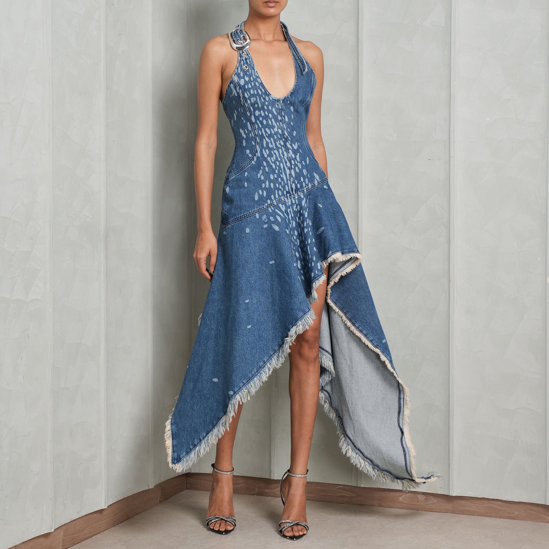 Speckled Laser Denim Dress | David Koma Speckled Laser Denim Dress | David Koma