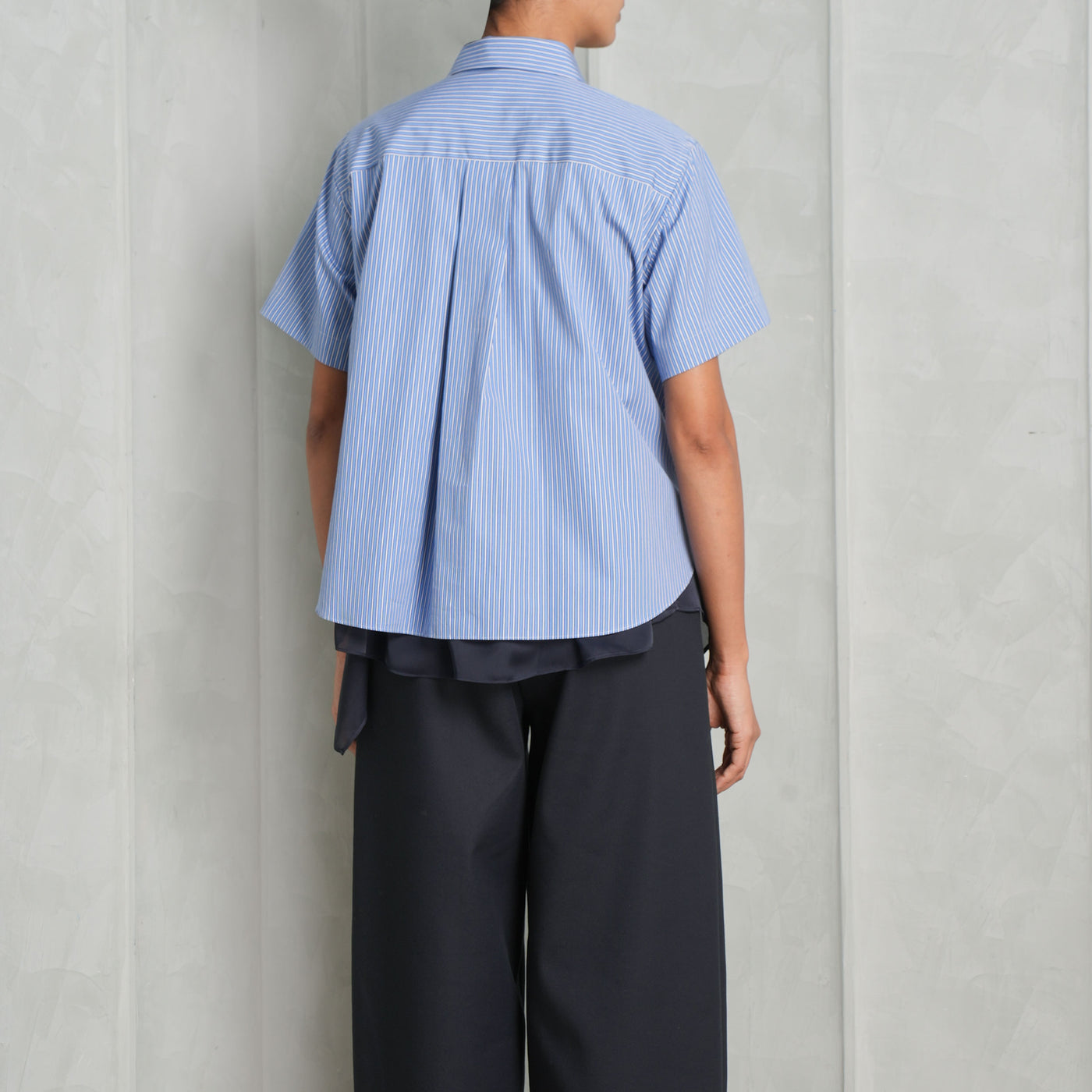 Striped Poplin Satin Shirt