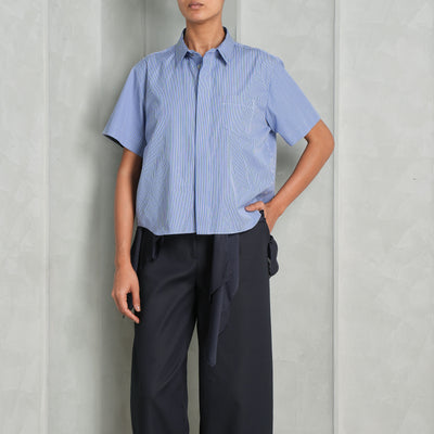 Striped Poplin Satin Shirt