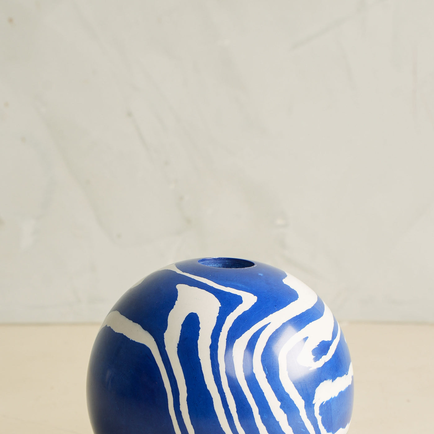 Blue & White Single Ball Candle Stand