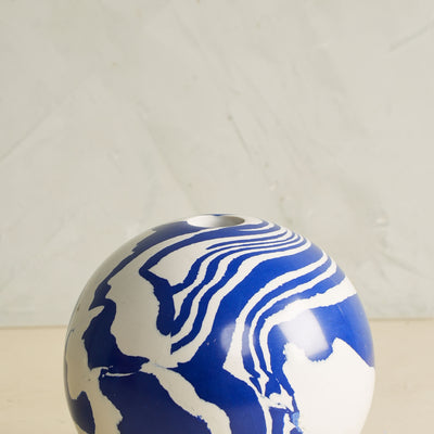 Blue & White Single Ball Candle Stand