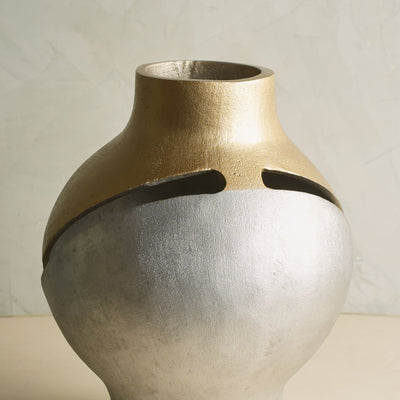 Silver & Gold Invisible Brass Vase