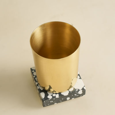 Cube Resin Base Brass Tumbler